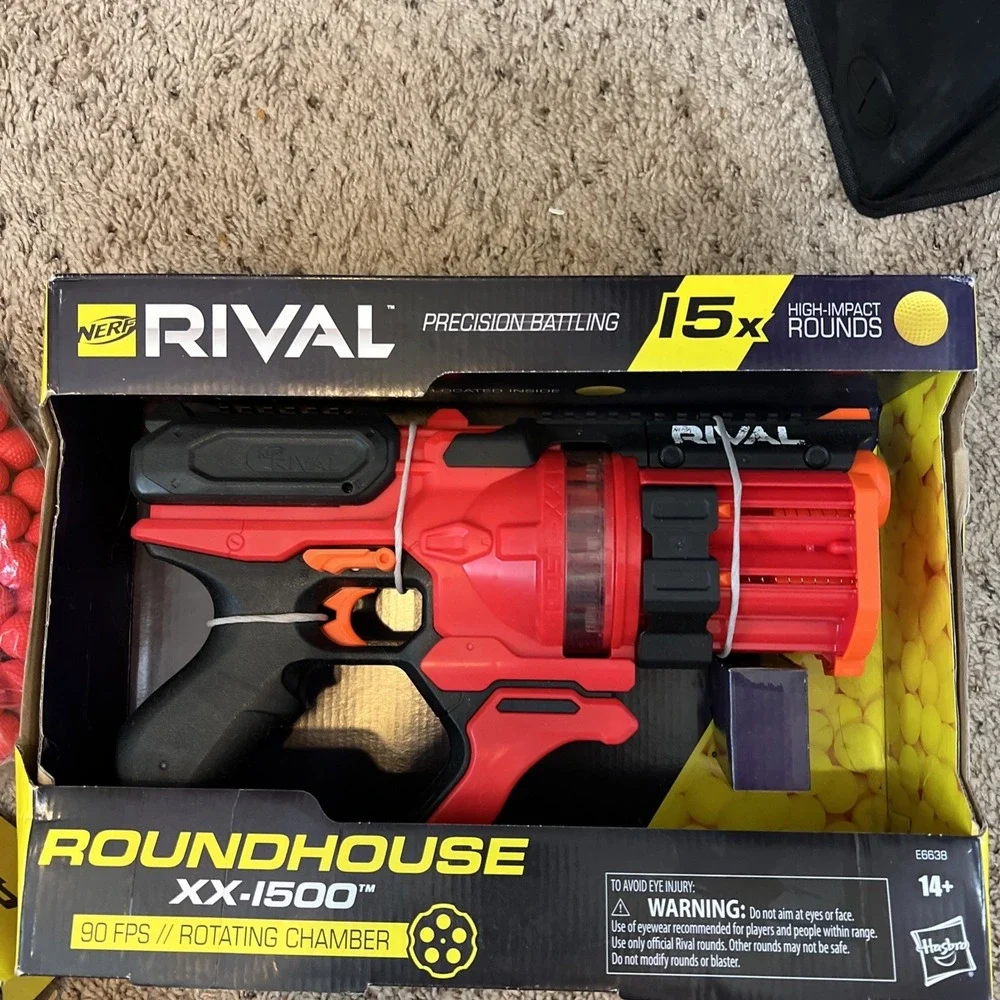 🔫 NERF Bundle 2-Rival Roundhouse XX 1500 Blaster‎ Red + Extra  1000 Rounds NEW!